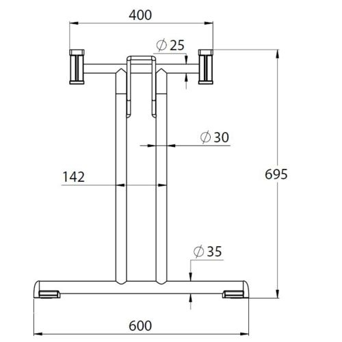 Kovové sklápěcí nohy SKP1 černé (sada 2ks)